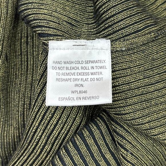 Bar III Womens Gold Metallic Ribbed Knit Mock Neck Long Sleeve Sweater Top Sz M - Picture 7 of 8